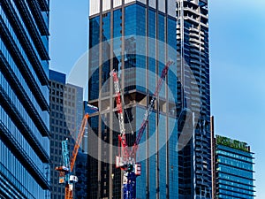 SINGAPORE Ã¢â¬â 13 APR 2019 Ã¢â¬â High-rise building cranes in SingaporeÃ¢â¬â¢s Tanjong Pagar Central Business District CBD photo